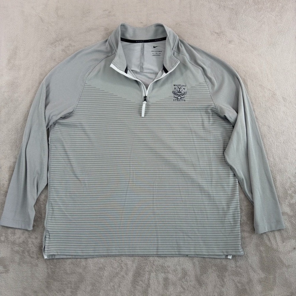 Nike Dri Fit‎ ADV x Whistling Straits Golf  1/4 Zip Performance Grey Men XL NWOT